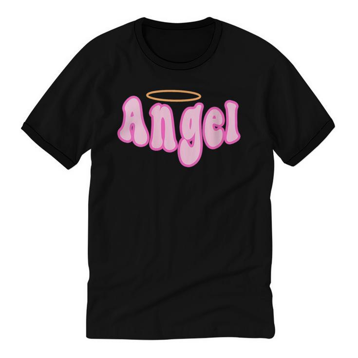 Angel Y2k Aesthetic 2000s Millennial Nostalgia Retro Pink Unisex Cotton Ringer T-Shirt