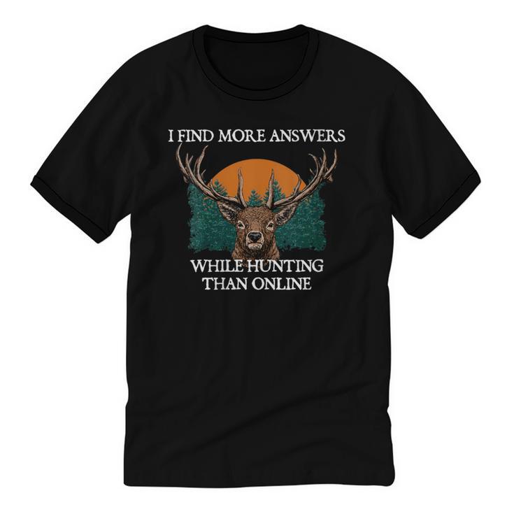 More Answers While Hunting Introvert Hunter Antisocial Unisex Cotton Ringer T-Shirt