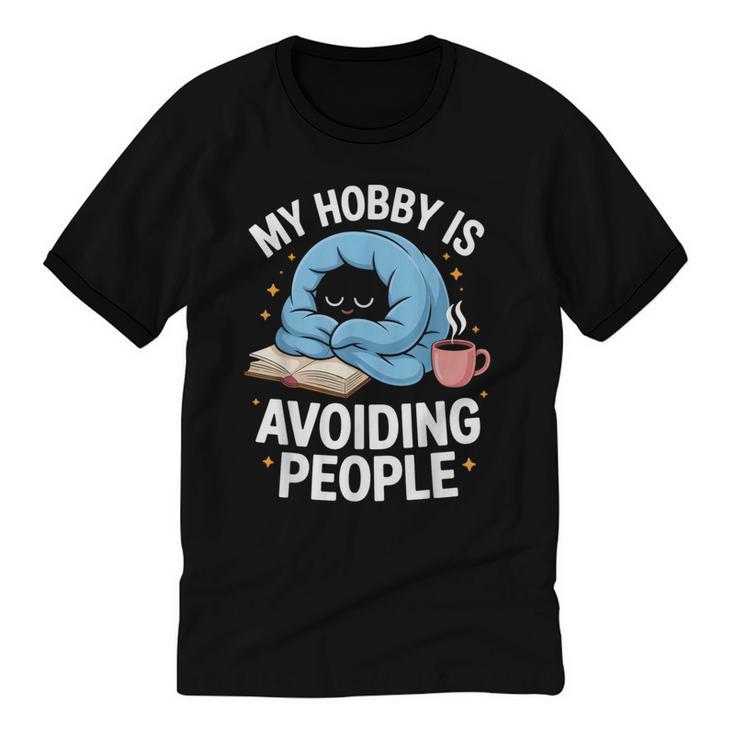 Anti-Social Club Homebody Introvert Hibernate Hermit Shyness Unisex Cotton Ringer T-Shirt