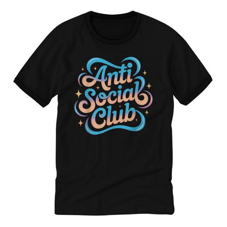 Anti-Social Club Introvert Humor Unisex Cotton Ringer T-Shirt