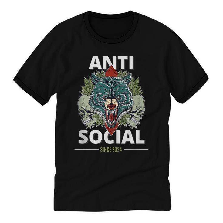 Antisocial Introvert I Like Being Alone Unisex Cotton Ringer T-Shirt