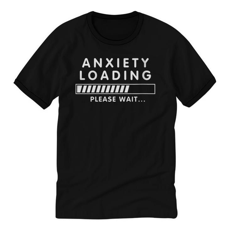 Anxiety Loading Please Wait Anti-Social Introvert Unisex Cotton Ringer T-Shirt