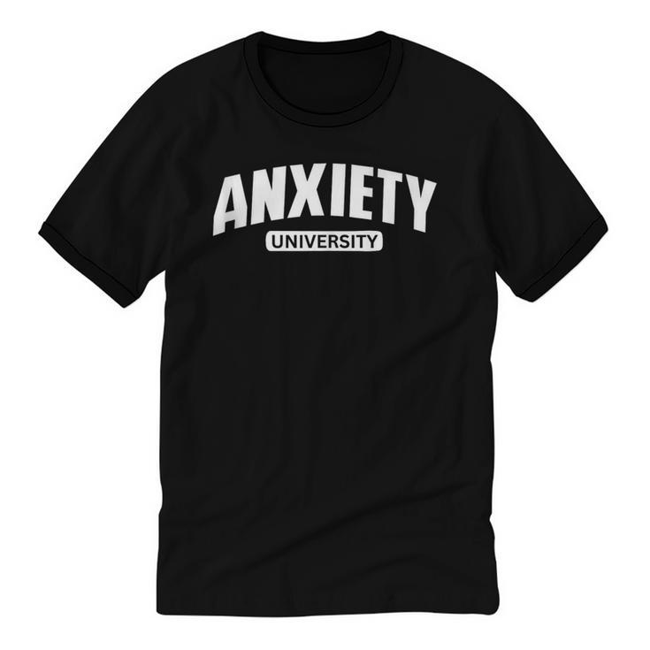 Anxiety University Anxious Introvert Tee Unisex Cotton Ringer T-Shirt