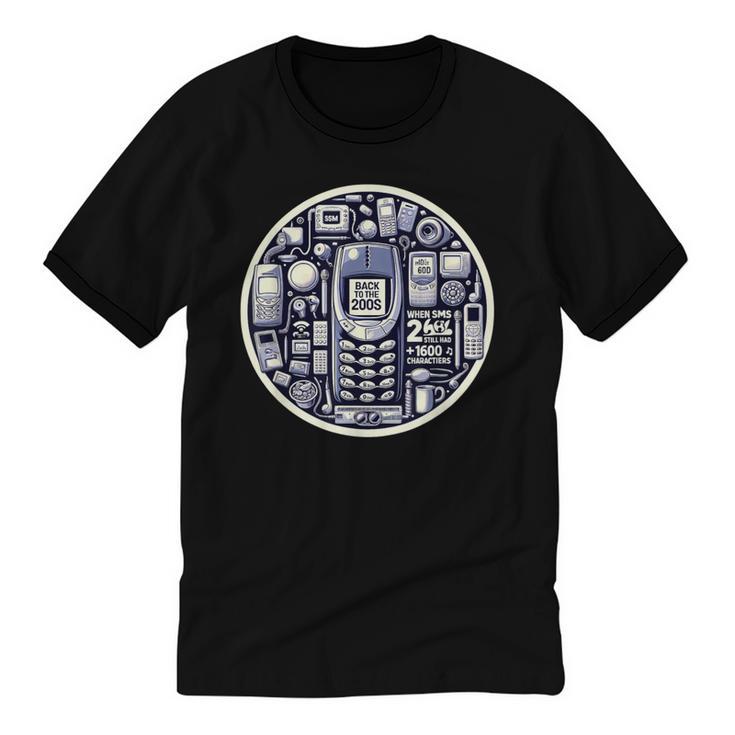 Back To The 2000s Tech Nostalgia Unisex Cotton Ringer T-Shirt