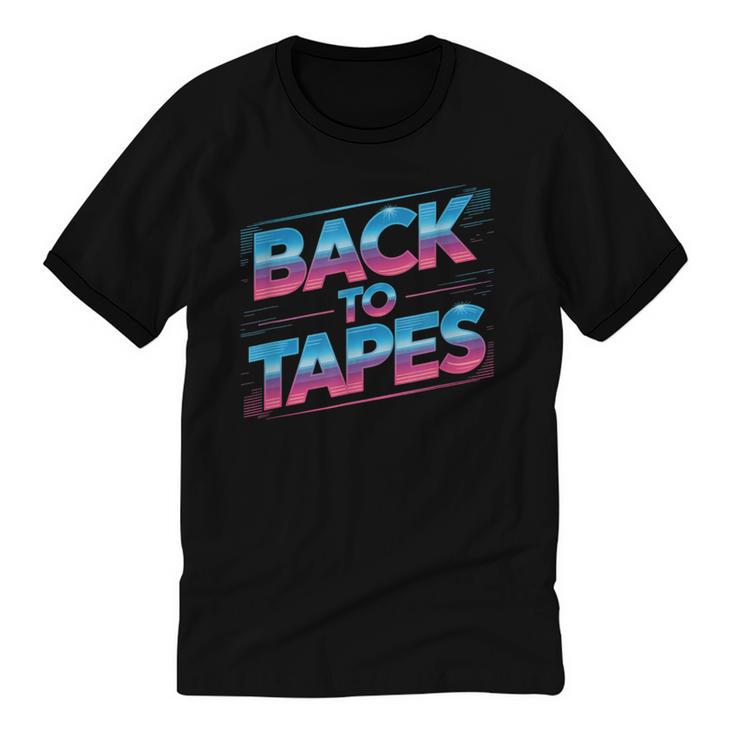 Back To Tapes Retro 80s Cassette Mixtape Nostalgia Unisex Cotton Ringer T-Shirt
