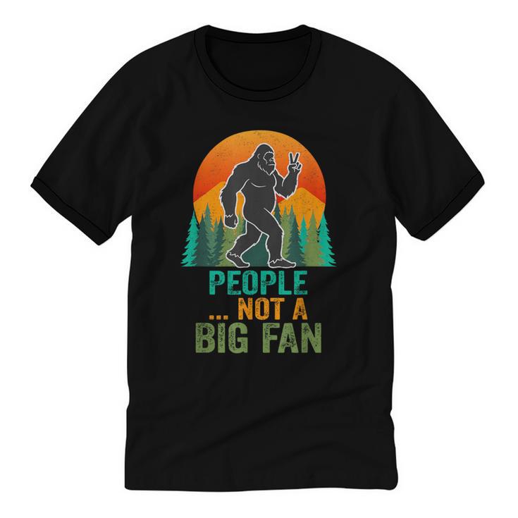 Bigfoot Introvert People Not A Big Fan Retro Sasquatch Unisex Cotton Ringer T-Shirt