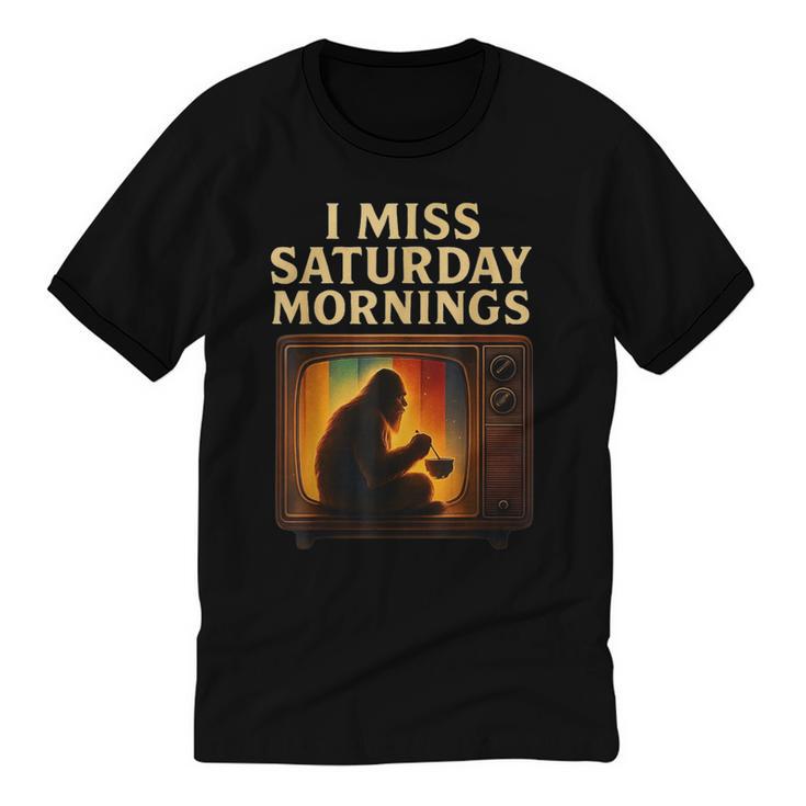 Bigfoot Saturday Morning Nostalgia Unisex Cotton Ringer T-Shirt
