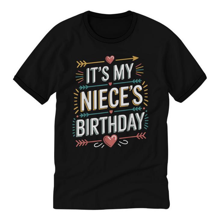 Boho Nostalgia It's My Niece's Birthday Women Kids Unisex Cotton Ringer T-Shirt
