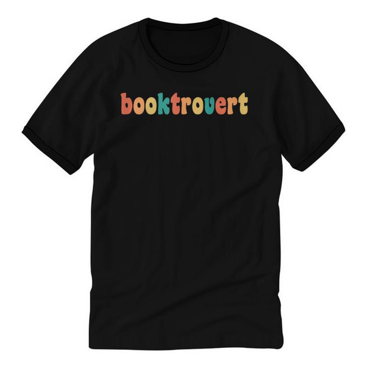 Book Lovers Introverted Bookworm Reading Booktrovert Unisex Cotton Ringer T-Shirt