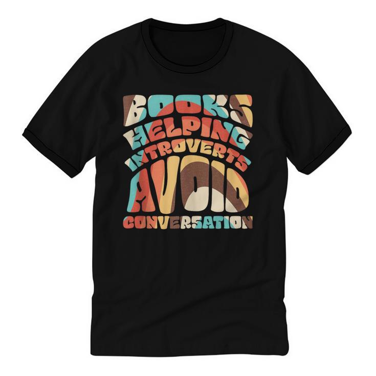 Books Helping Introverts Avoid Conversation Unisex Cotton Ringer T-Shirt
