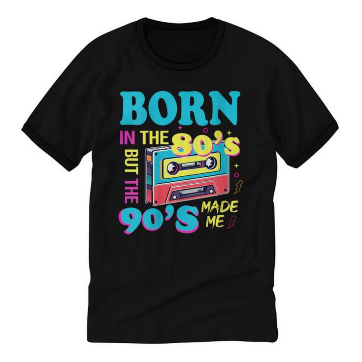 Born In The 80's But 90's Made Me Nostalgia Cassette Tape Unisex Cotton Ringer T-Shirt