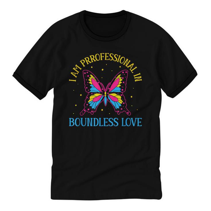 Boundless Love Pan Pride Pansexual Introvert Omnisexuality Unisex Cotton Ringer T-Shirt