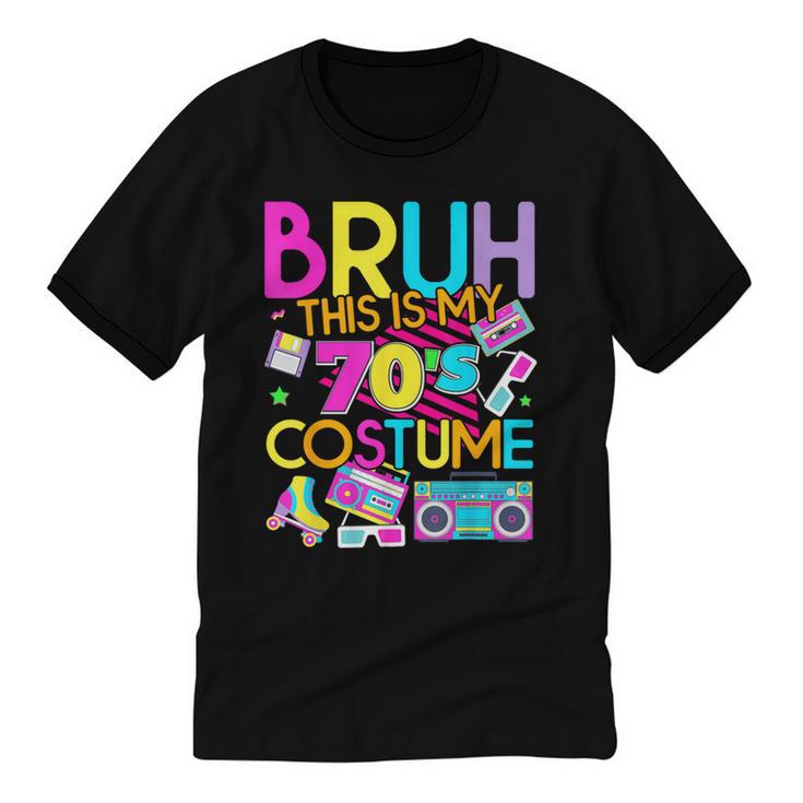 Bruh This Is My 70's Costume Nostalgia Mixtape 1970s Party Unisex Cotton Ringer T-Shirt