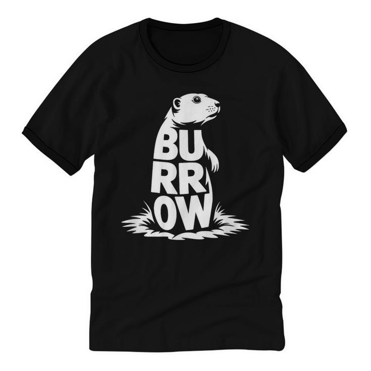 Burrow Prairie Dog Word Art Introvert Nature Retreat Men Women Kids Unisex Cotton Ringer T-Shirt