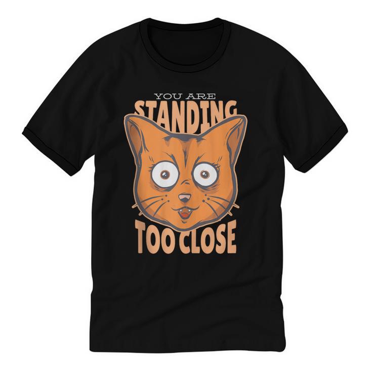 Cat Lover Antisocial Too Close Introvert People Hater Unisex Cotton Ringer T-Shirt