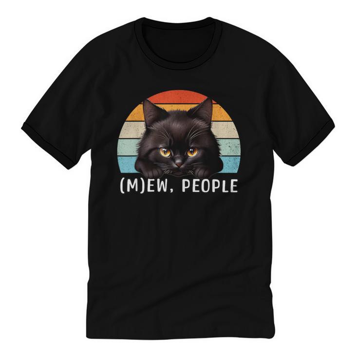 Cat Pun Introvert Anti Social Ew People Kitty Unisex Cotton Ringer T-Shirt