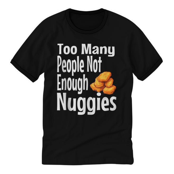 Chicken Nugget Saying Introvert Nuggie Foodie Food Unisex Cotton Ringer T-Shirt