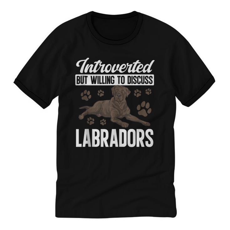 Chocolate Lab Dog Introvert Chocolate Labrador Retriever Unisex Cotton Ringer T-Shirt
