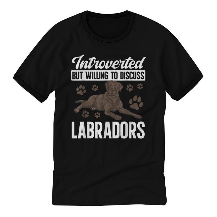 Chocolate Lab Dog Introvert Chocolate Labrador Retriever Unisex Cotton Ringer T-Shirt