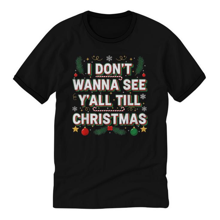 Christmas Sarcastic Introvert Holiday Shirt Unisex Cotton Ringer T-Shirt