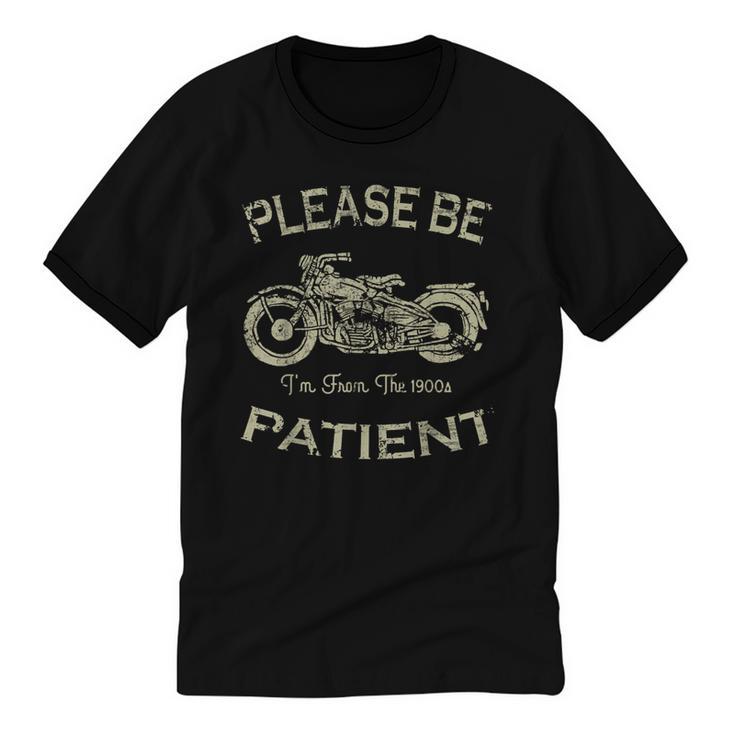Classic Old Biker I'm From The 1900s Humorous Birthday Unisex Cotton Ringer T-Shirt