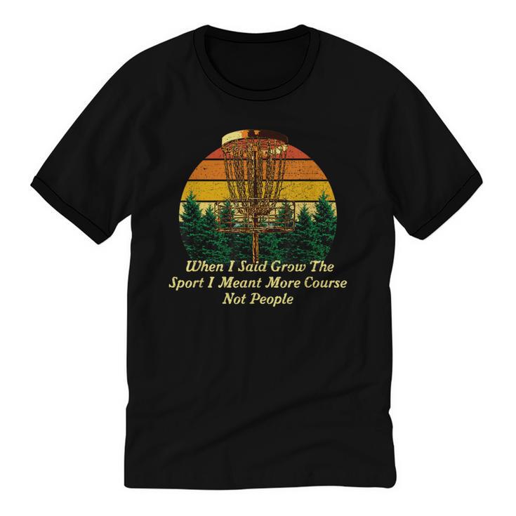 More Course Not People Disc Golf Introvert Golfer Antisocial Unisex Cotton Ringer T-Shirt