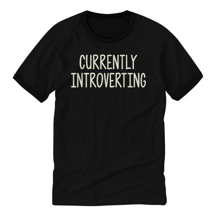 Currently Introverting I Introvert Unisex Cotton Ringer T-Shirt