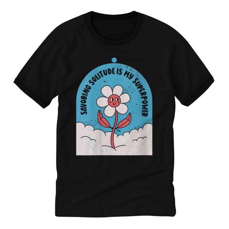 Cute Introvert Shy Teen Anti-Social Inner Strength Unisex Cotton Ringer T-Shirt