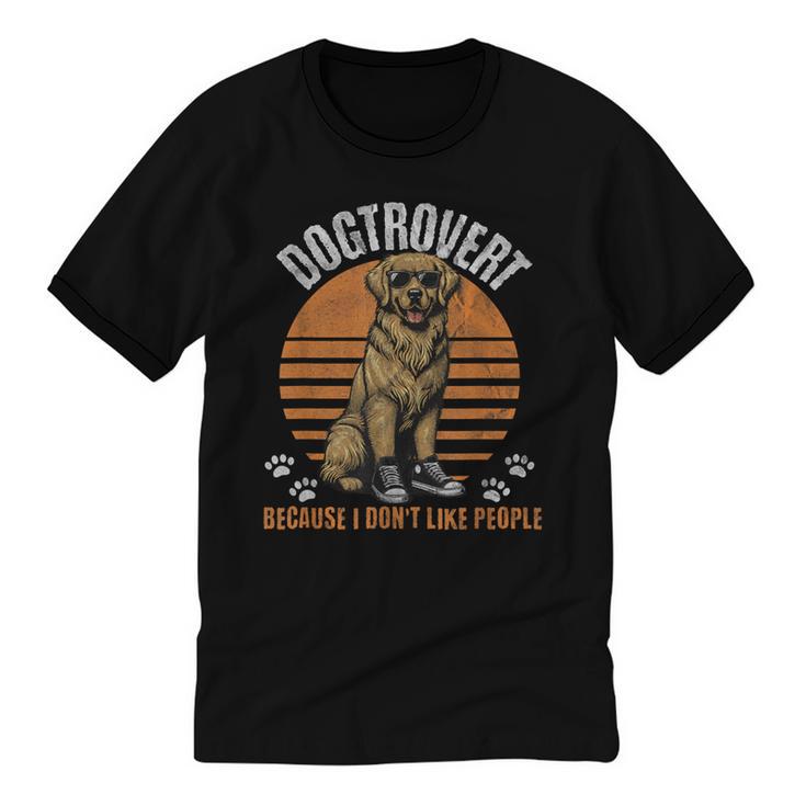 Dogtrovert Definition For Introvert Dog Lovers Unisex Cotton Ringer T-Shirt