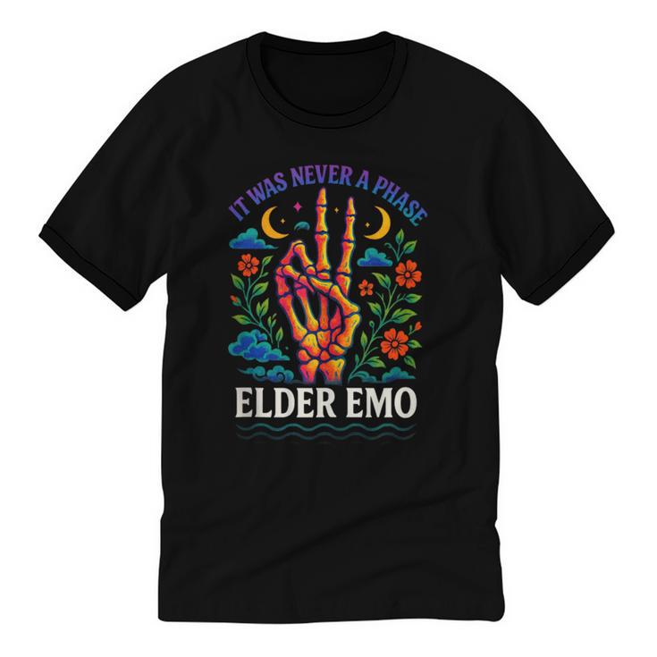 Elder Emo Nostalgia Skeleton Hand Unisex Cotton Ringer T-Shirt