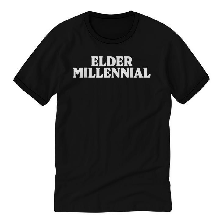 Elder Millennial Retro 90s Nostalgia Unisex Cotton Ringer T-Shirt