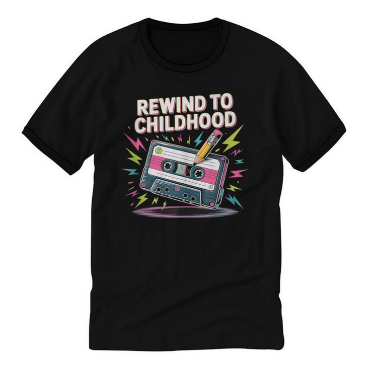 Elder Millennials Embracing 90s Rewind Nostalgia Vibes Unisex Cotton Ringer T-Shirt