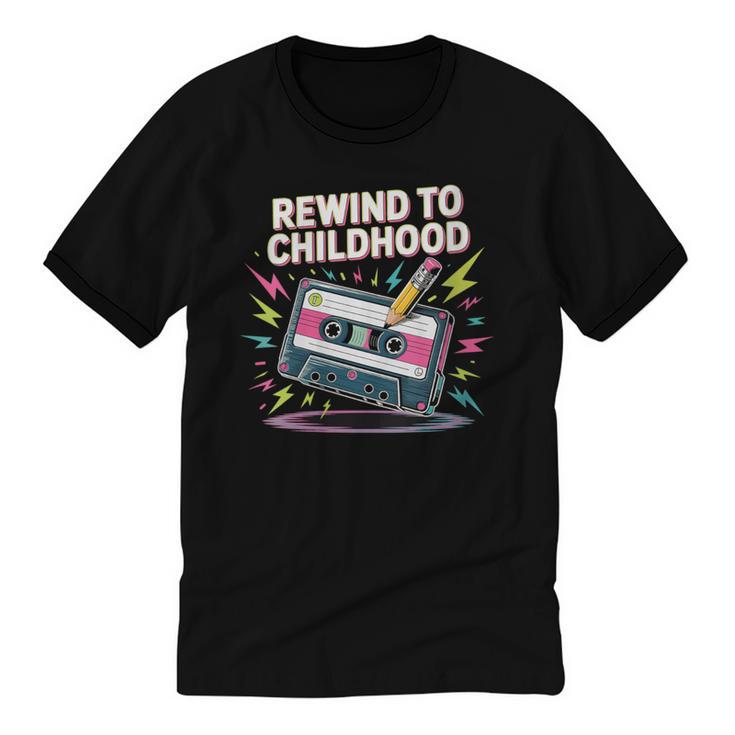 Elder Millennials Embracing 90s Rewind Nostalgia Vibes Unisex Cotton Ringer T-Shirt