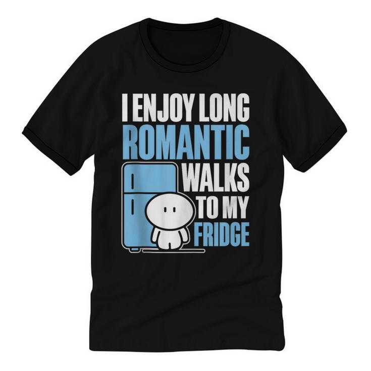 I Enjoy Long Romantic Walks To My Fridge Introvert Unisex Cotton Ringer T-Shirt