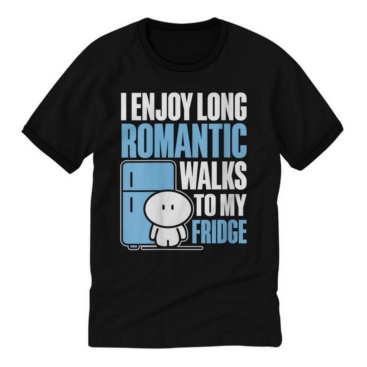 I Enjoy Long Romantic Walks To My Fridge Introvert Unisex Cotton Ringer T-Shirt