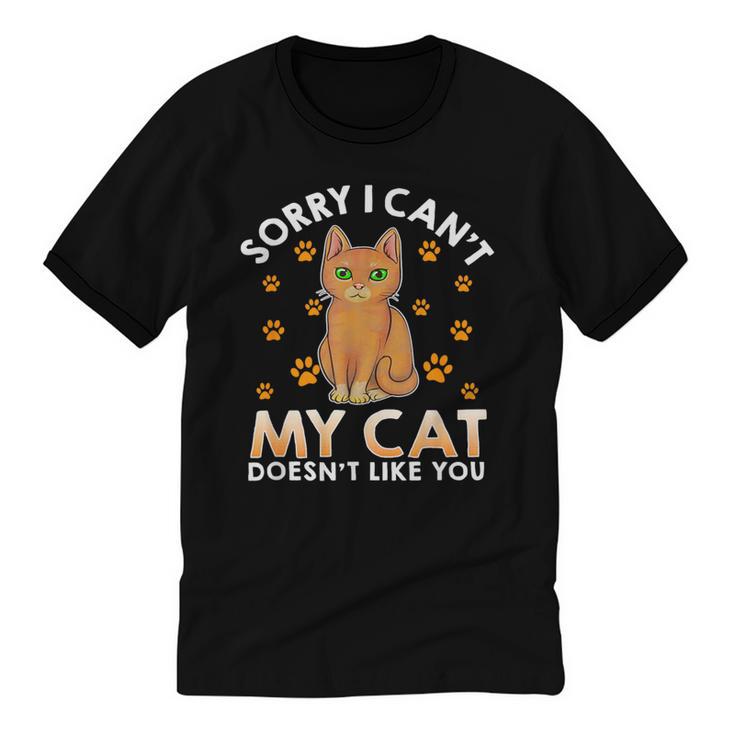 Excuse For Introverts My Cat Doesnt Like You Cat Unisex Cotton Ringer T-Shirt