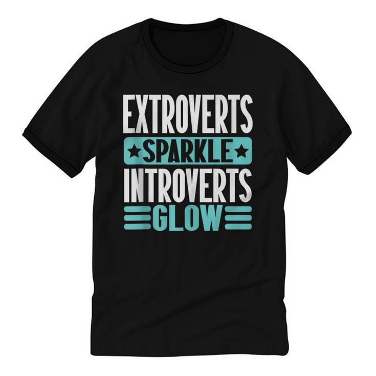 Extroverts Sparkle Introverts Glow Introvert Unisex Cotton Ringer T-Shirt