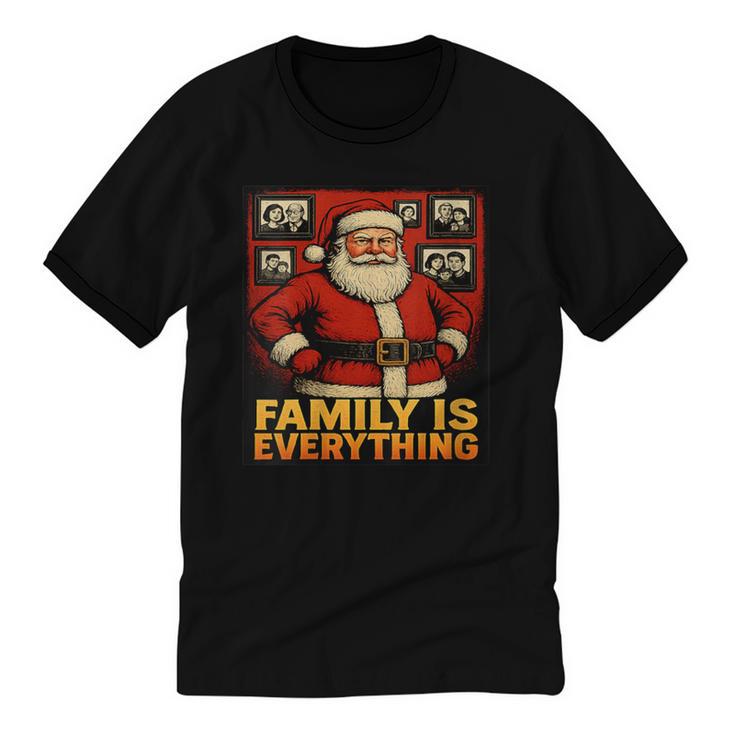 Family Christmas Retro Santa Holiday Nostalgia Vibes Unisex Cotton Ringer T-Shirt