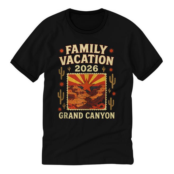 Family Vacation Grand Canyon 2026 Nostalgia Unisex Cotton Ringer T-Shirt