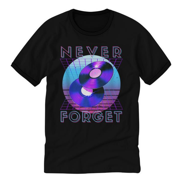 Never Forget Retro 80s 90s Nostalgia Unisex Cotton Ringer T-Shirt