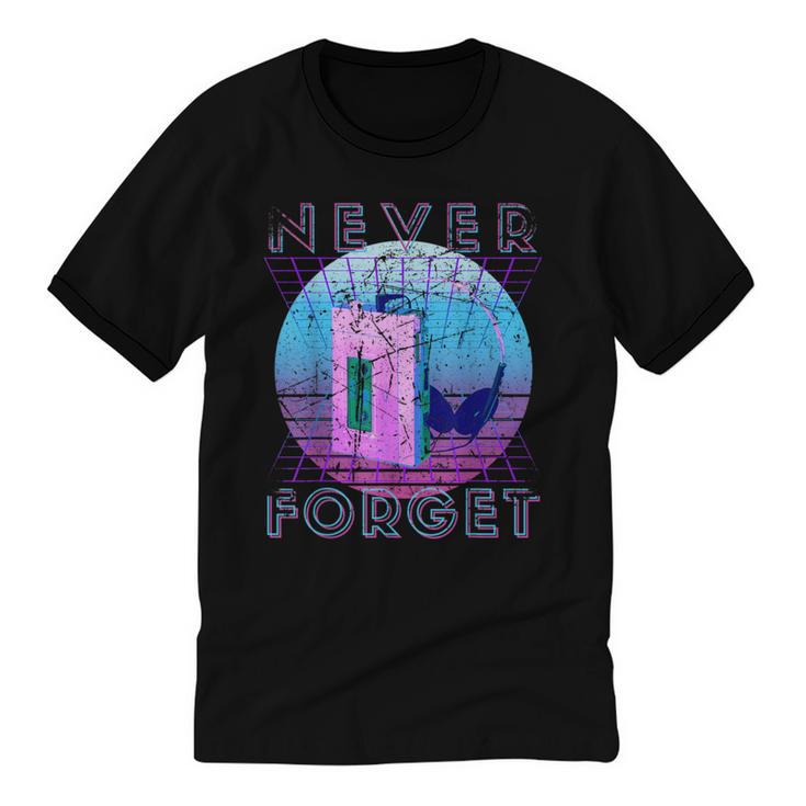 Never Forget Retro 80s 90s Nostalgia Unisex Cotton Ringer T-Shirt