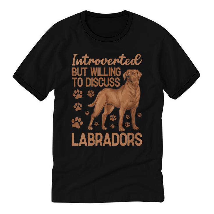 Fox Red Labrador Retriever Introvert Foxred Lab Unisex Cotton Ringer T-Shirt