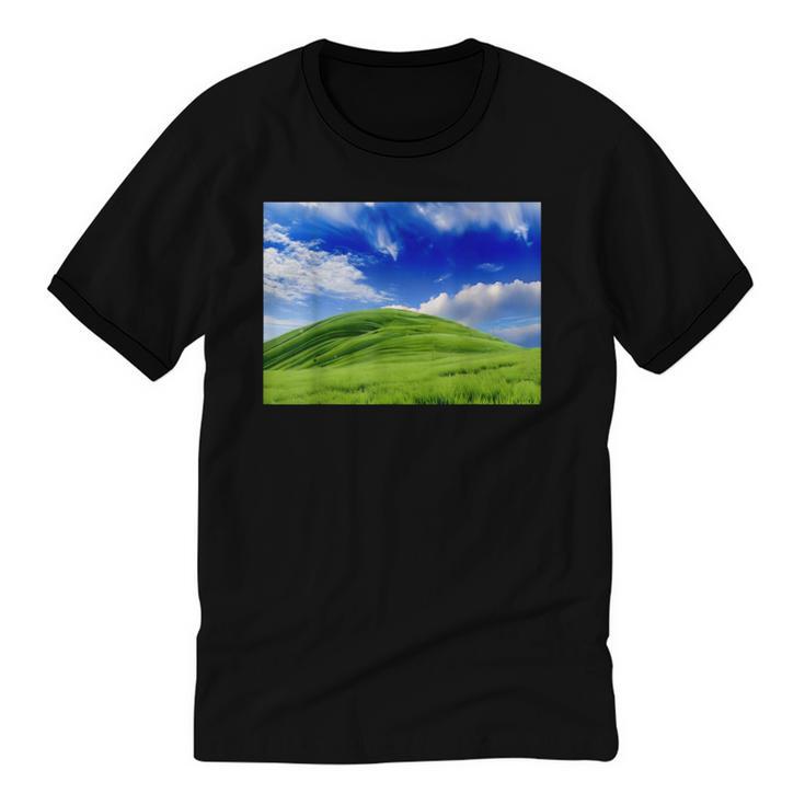 Frutiger Aero Meadow Aesthetic Y2k 2000s Ironic Nostalgic Unisex Cotton Ringer T-Shirt