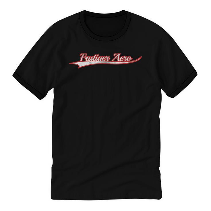 Frutiger Aero Retro Digital Aesthetic Y2K Vintage Varsity Unisex Cotton Ringer T-Shirt