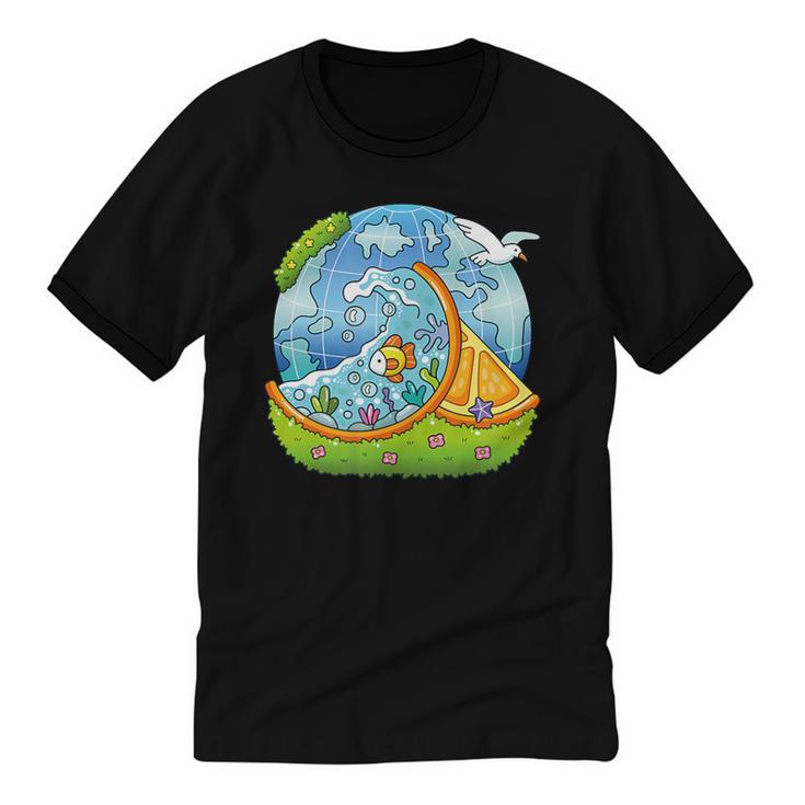 Frutiger Aero Y2K Fashion Trends Statement Piece Tech Orange Unisex Cotton Ringer T-Shirt