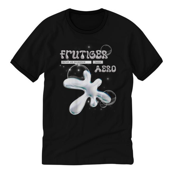 Frutiger Aero Y2K Fashion Trends Statement Piece Tech Orb Unisex Cotton Ringer T-Shirt