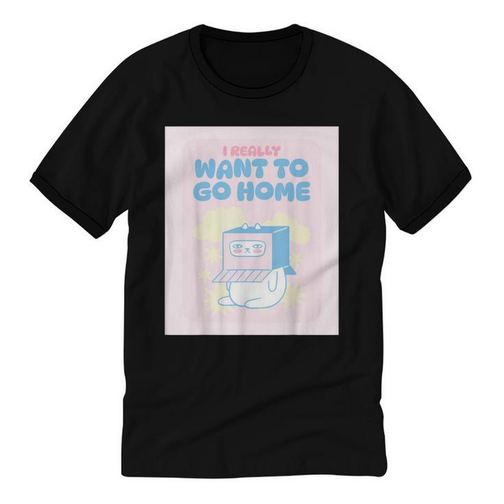 Fun Cute Introvert Cat Character Quote Men Women Unisex Cotton Ringer T-Shirt