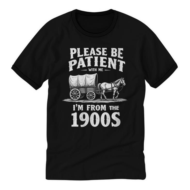 Gentle Nostalgia Plea Please Be Patient I'm From The 1900s Unisex Cotton Ringer T-Shirt