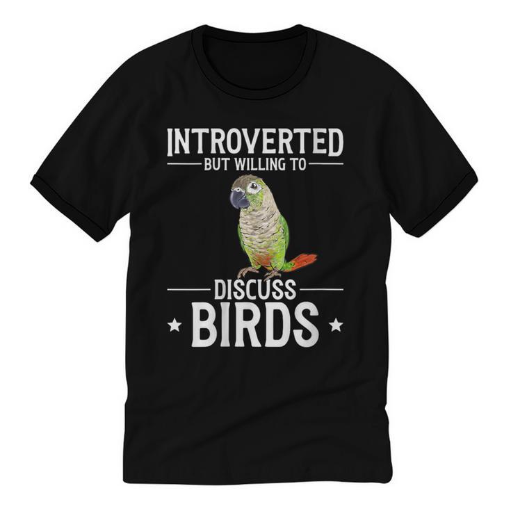 Green Cheek Conure Introvert Parrot Bird Conure Unisex Cotton Ringer T-Shirt