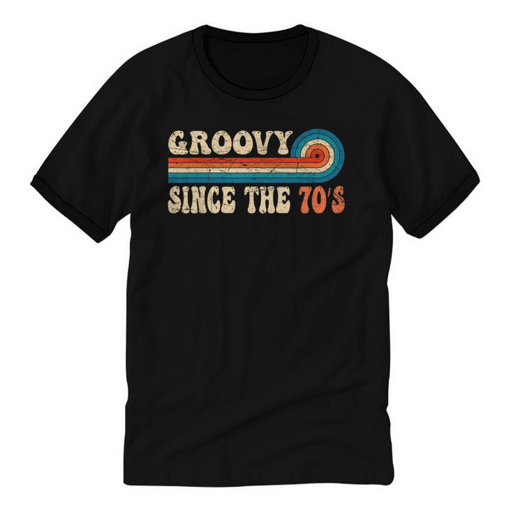 Groovy Since The 70s Aesthetic Nostalgia 1970's Retro Unisex Cotton Ringer T-Shirt